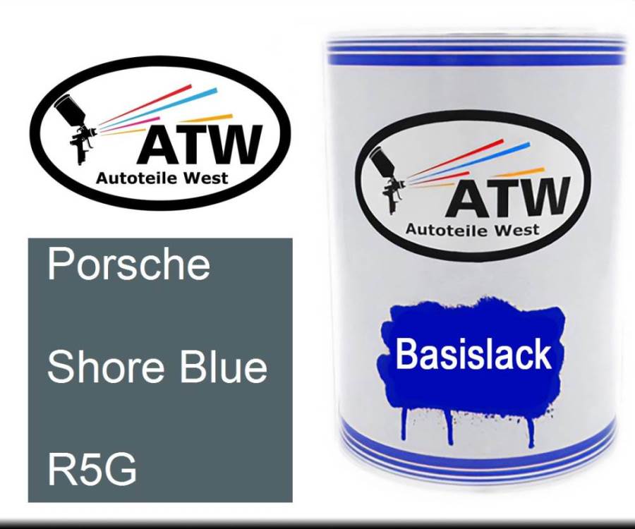 Porsche, Shore Blue, R5G: 500ml Lackdose, von ATW Autoteile West.